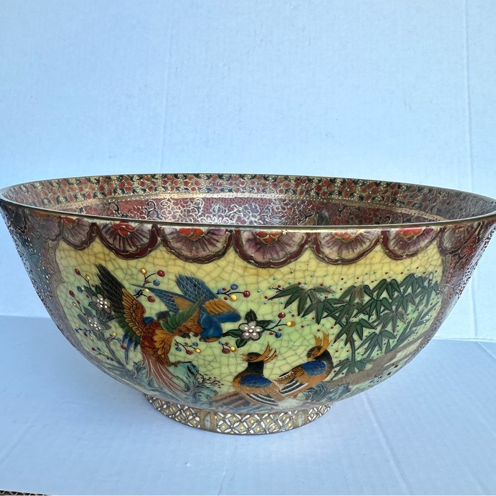 Large Vintage Japanese Satsuma Bowl